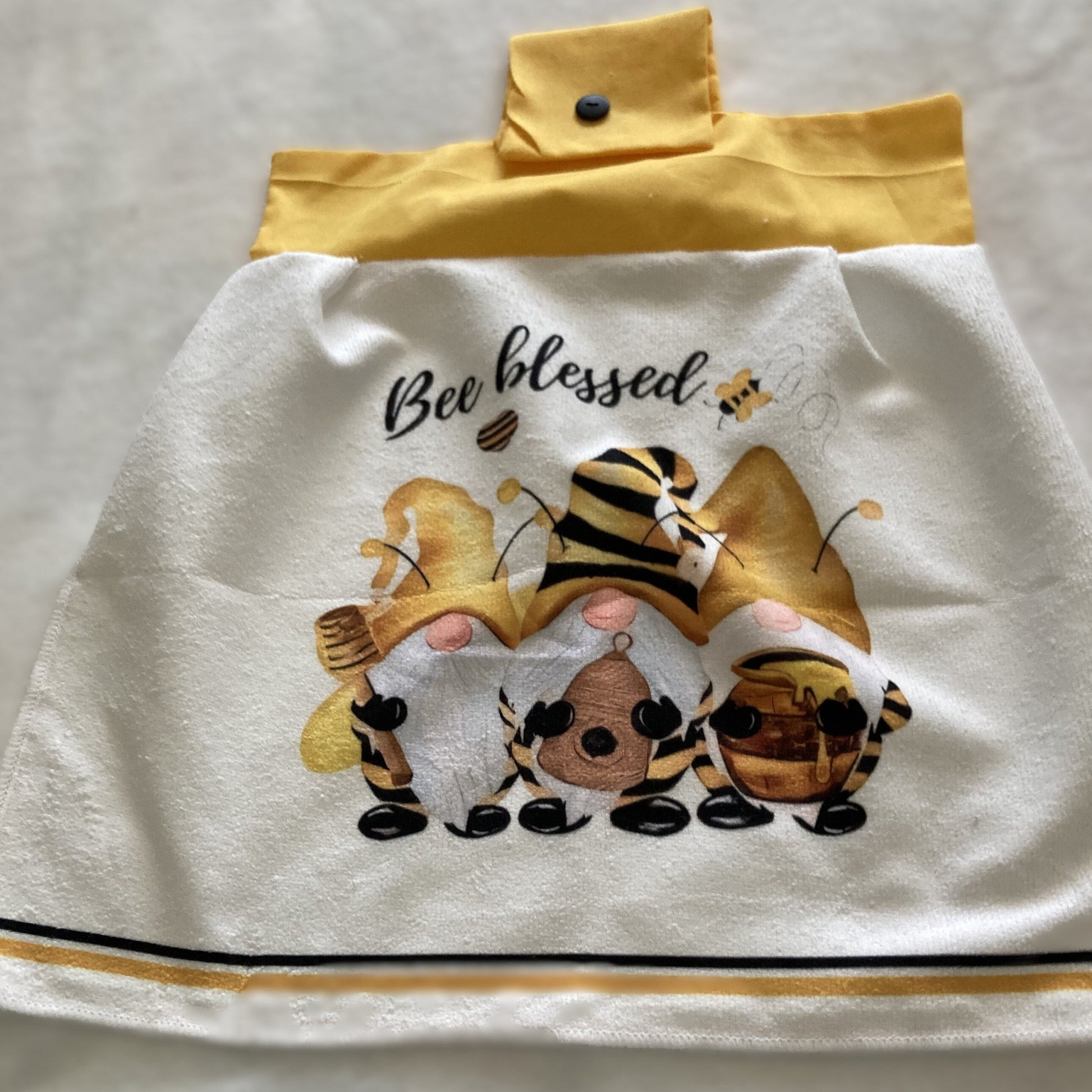 Bee Happy. Bee Blessed. Hanging towels.