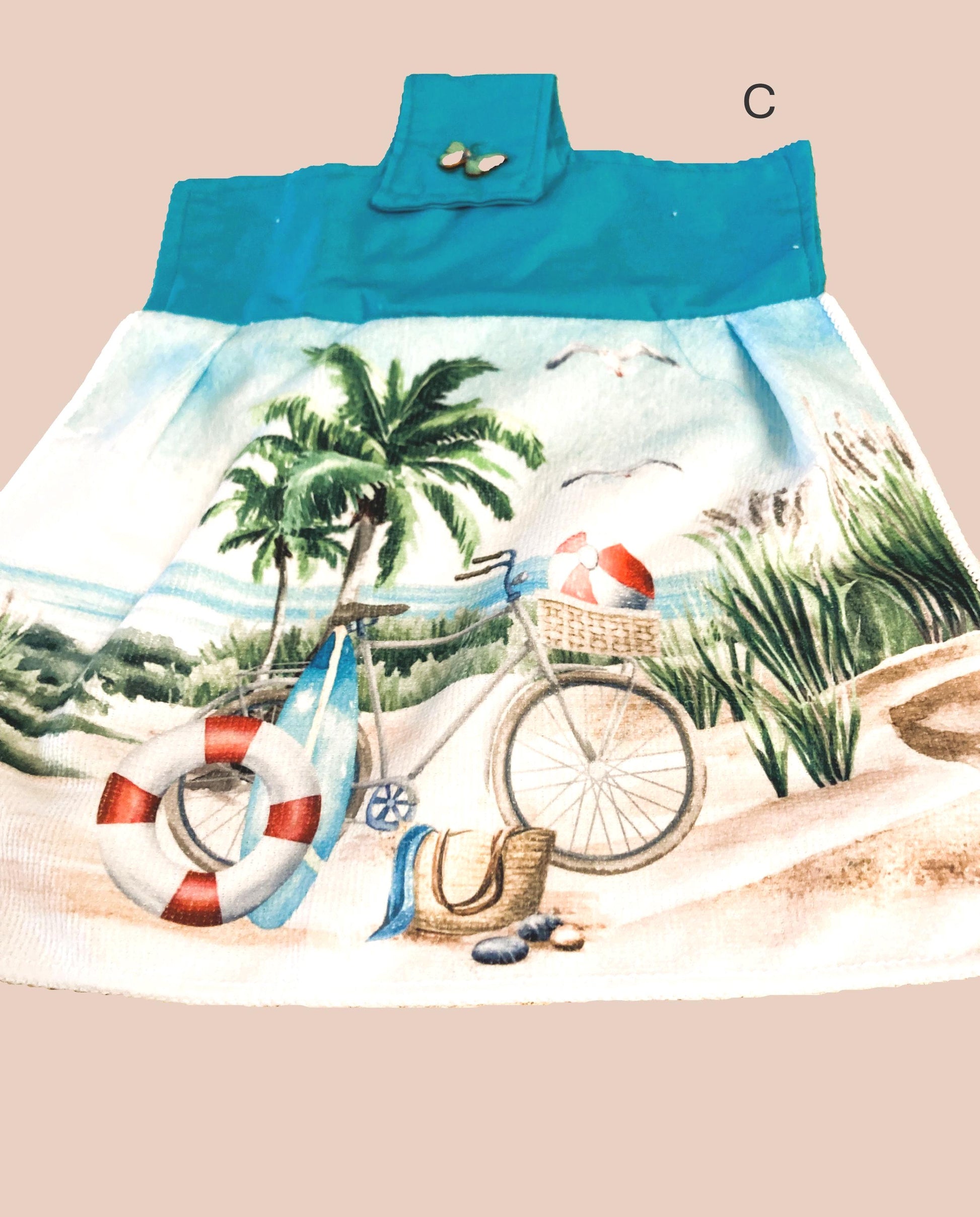 HELLO SUMMER! at the beach or ocean hanging towels