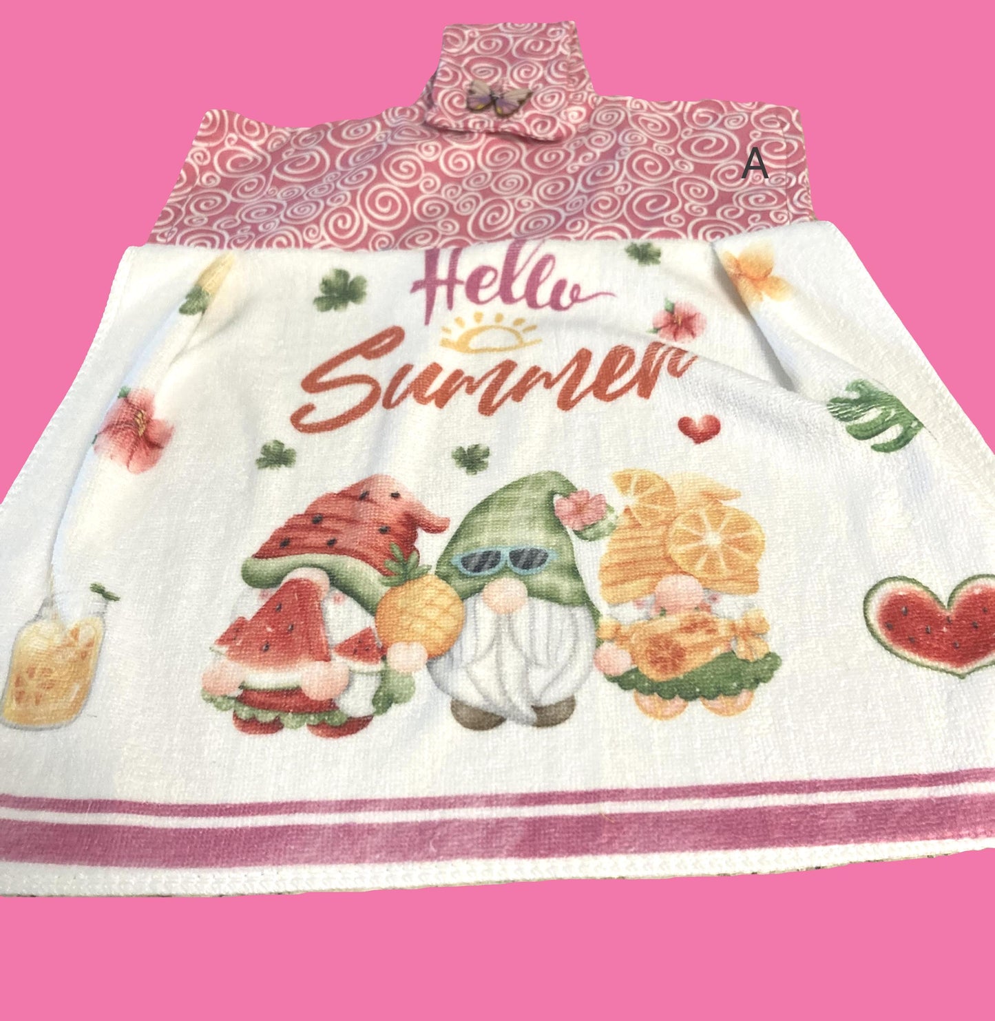WATERMELONS and Gnomes enjoying summer on towels.