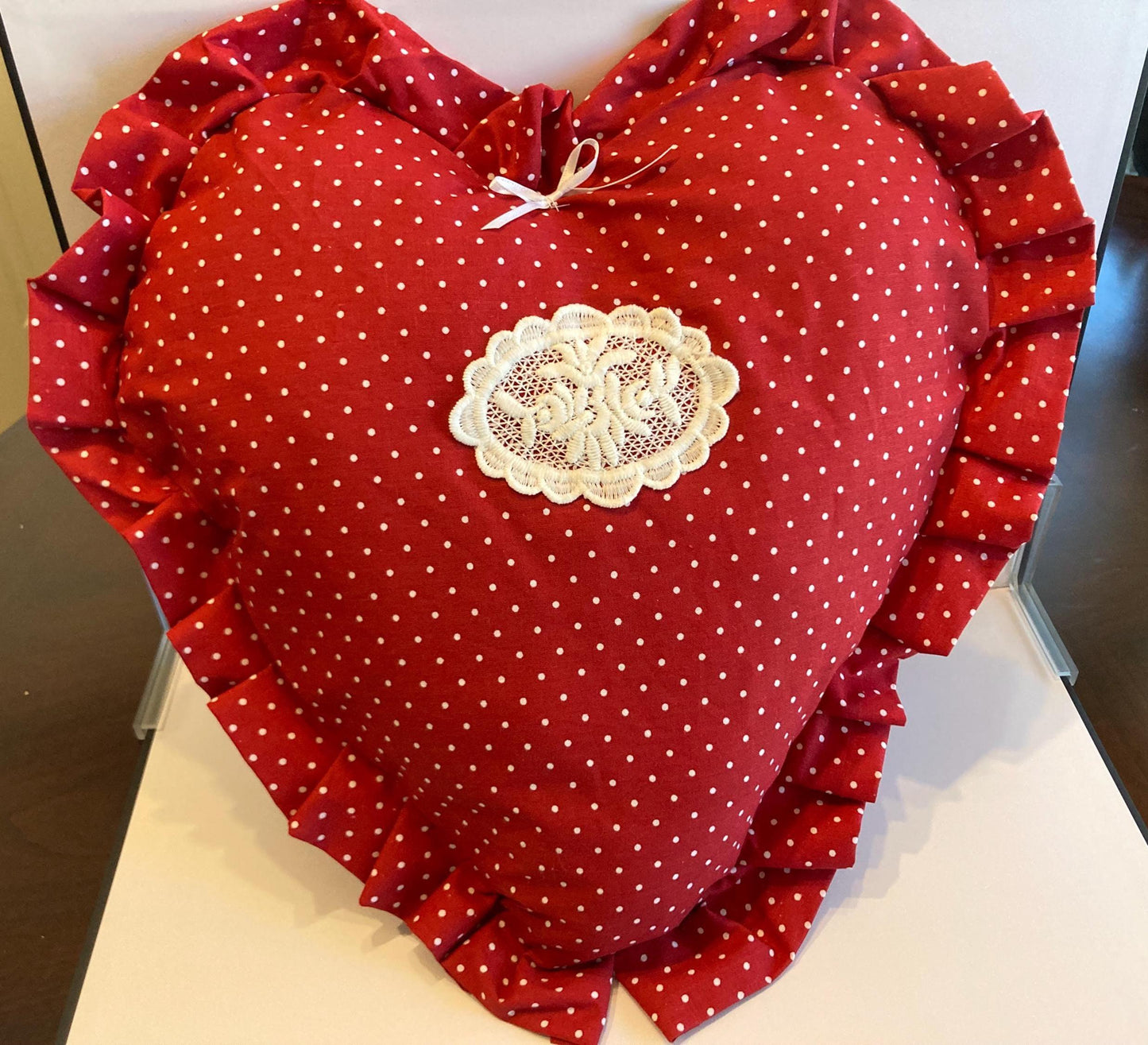 RED HEART PILLOWS Saying I Love You for Valentine Day