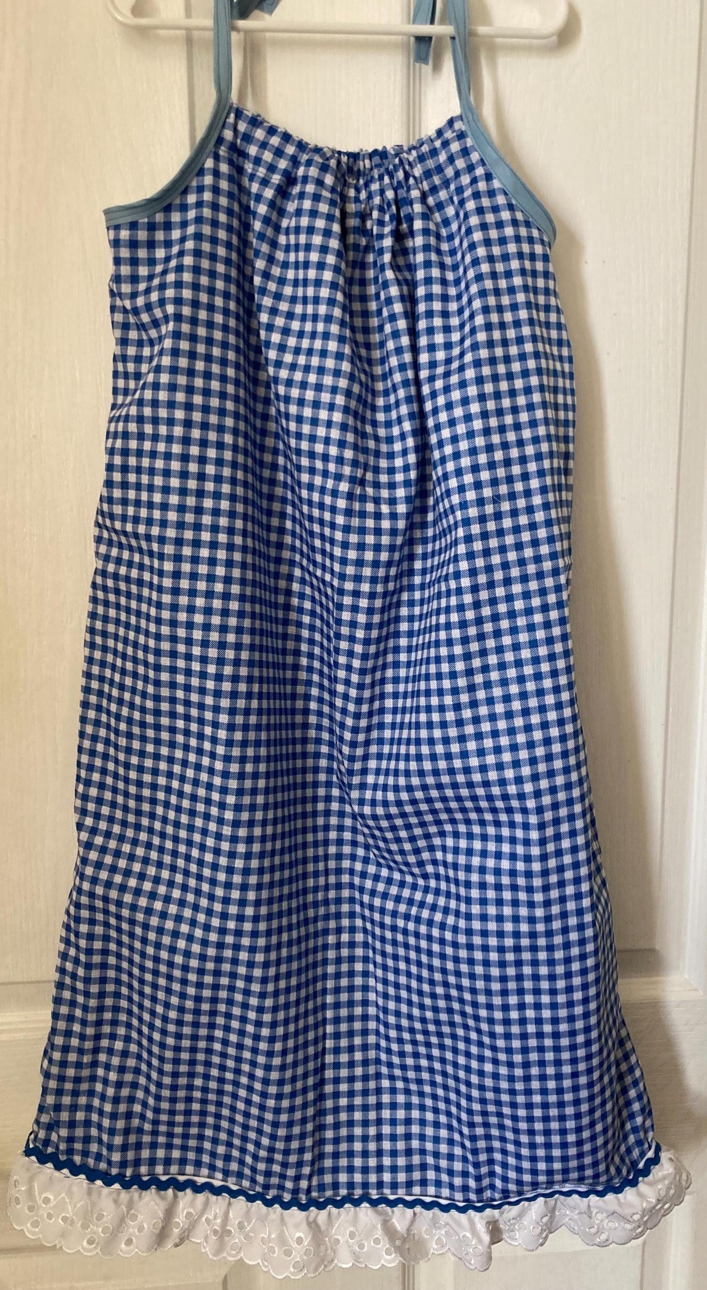 BLUE GINGHAM REVERSIBLE Pillowcase Dress for Girls