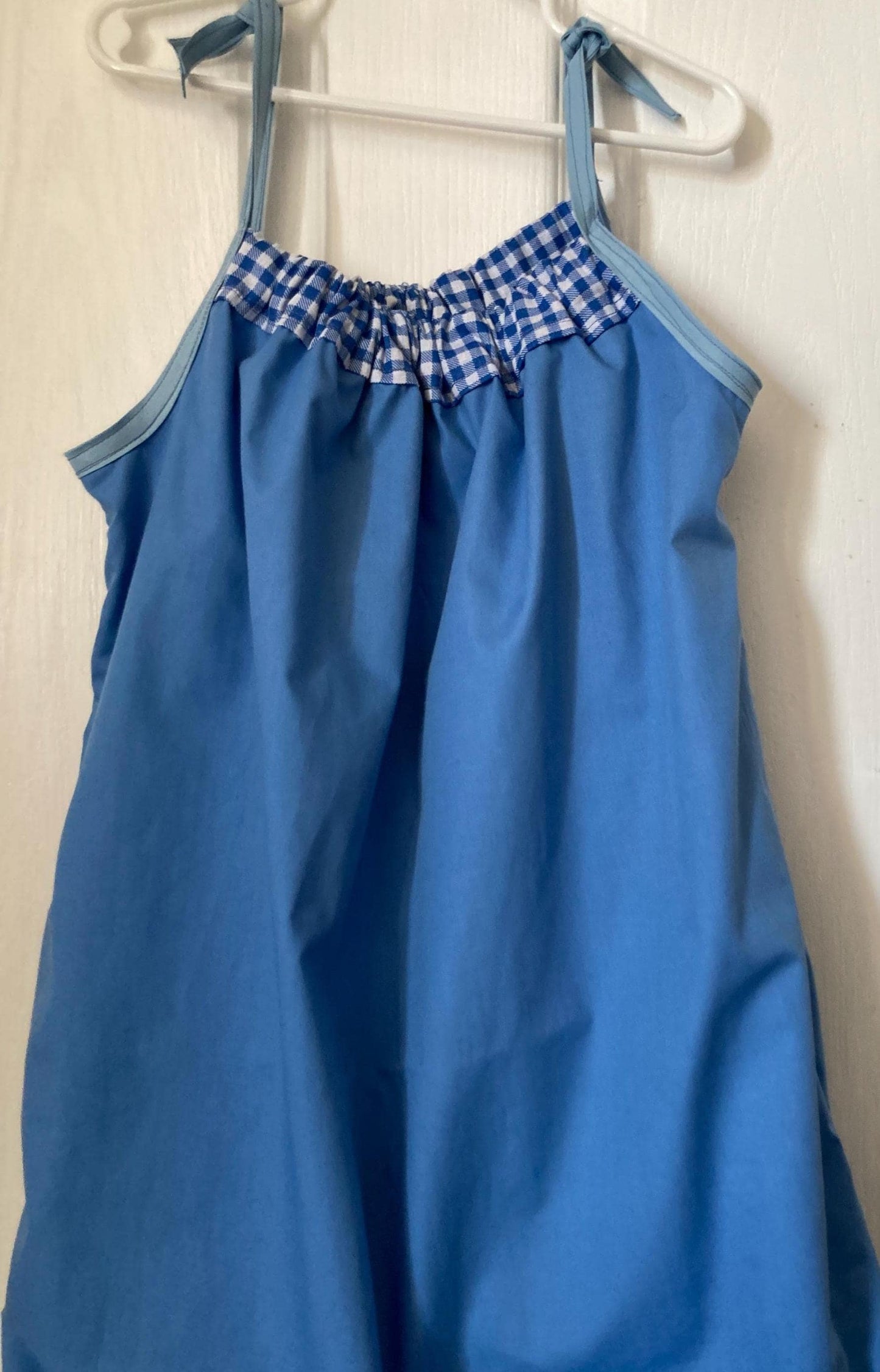 BLUE GINGHAM REVERSIBLE Pillowcase Dress for Girls